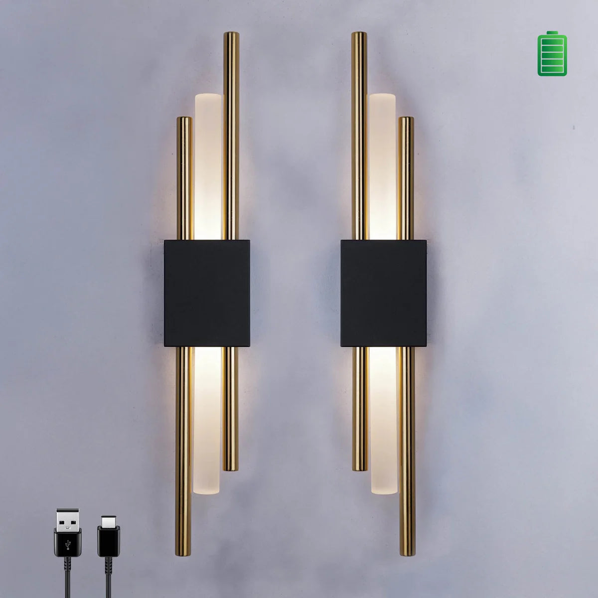 Glitch Wall Light • Rechargeable Battery • 2-Pack